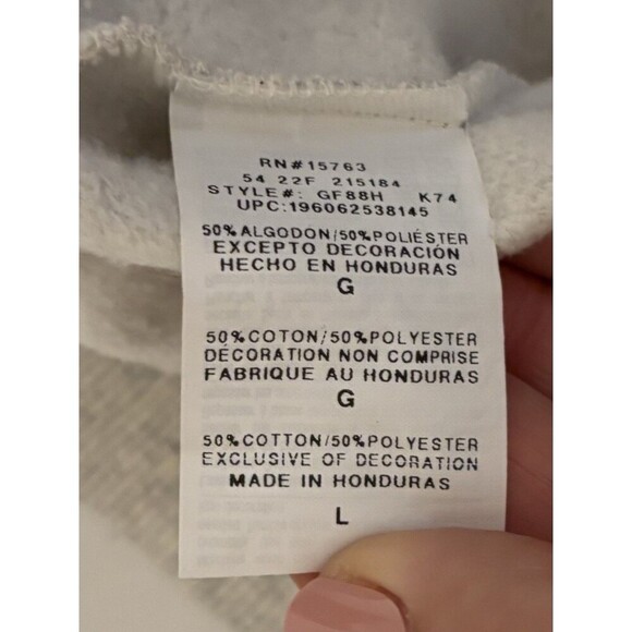 CHAMPION Powerblend Crewneck Sweatshirt Men Large Heather Gray Classic Logo - Picture 8 of 11